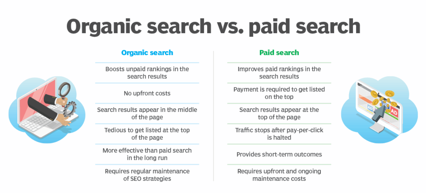 organic search vs paid search